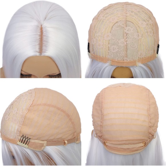 White Short Bob Synthetic Wig - Picture 4 of 4